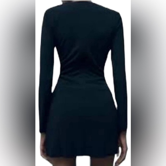 Zara Elegant Black Tie Front Dress - Picture 3 of 7